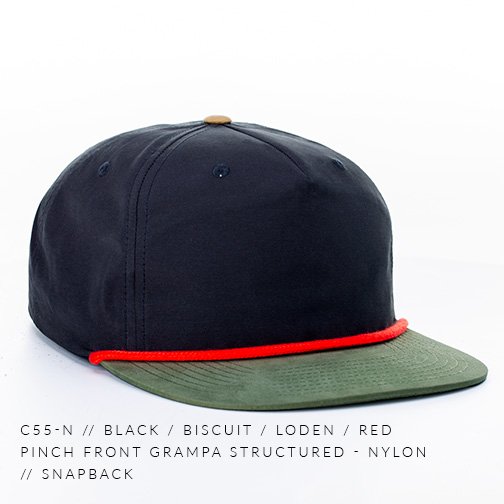 c55-N // Pinch Front - Nylon // Custom Snapback — CAPTUER c55-N // Pinch Front - Nylon // Custom Snapback — CAPTUER